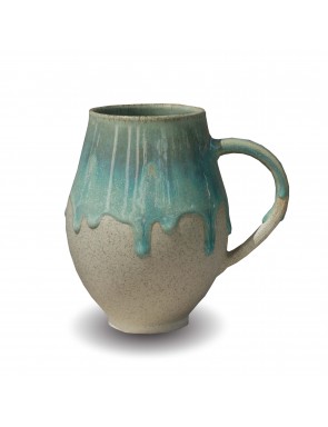 Large Aqua drip Mug