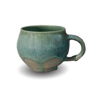 Aqua drip belly mug