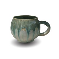 Aqua and white belly mug